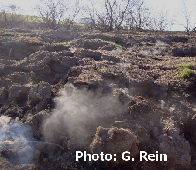 Smouldering earth at Tablas de Daimiel