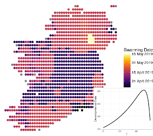 Map of predicted pest swarming date